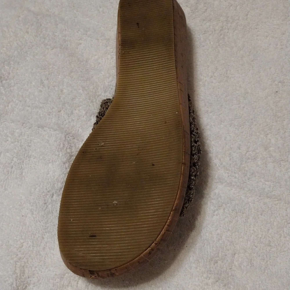 Vintage, Avon Women's crocheted slingback sandals in Brown. - Picture 4 of 8